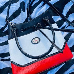 Hand painted leather Tommy Hilfiger bucket Bag